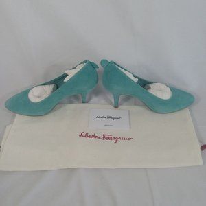 Salvatore Ferragamo Turquoise Pumps. 6D. 8.5cm heel. New in box.